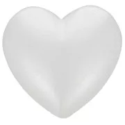 Cuore cabochon 25,5x27 mm in resina traslucida - Bianco perlato x1