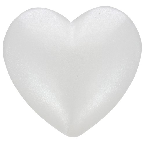 Cuore cabochon 25,5x27 mm in resina traslucida - Bianco perlato x1