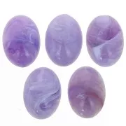 Cabochon ovale in resina 18x13 mm - Lavanda marmorizzata x1