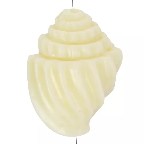 Perlina conchiglia in plastica 17x12 mm - Ecrù x1