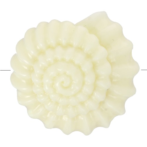 Perlina conchiglia in plastica da 22 mm - Ecrù x1