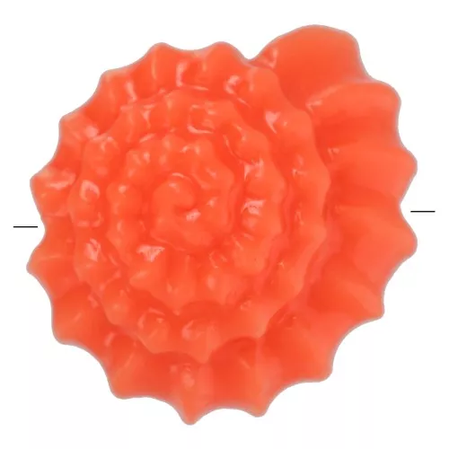 Perlina conchiglia in plastica 12 mm - Corallo arancione x8