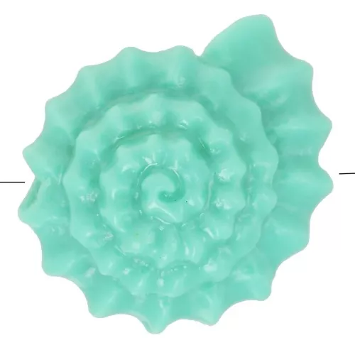 Perlina conchiglia in plastica 12 mm - Verde acqua x8