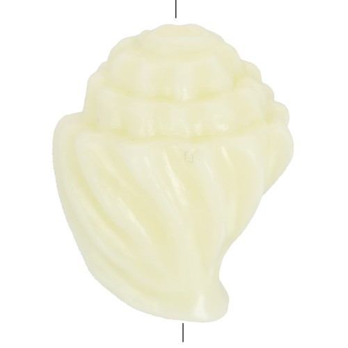 Perlina conchiglia in plastica 12x9 mm - Ecrù x8