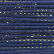 Cordoncino in nylon da 1,8 mm con filo metallico - Blu scuro - Dorato x3m|raw }}