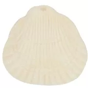 Pendentif coquillage en résine 34x36 mm - Crème marbré x1