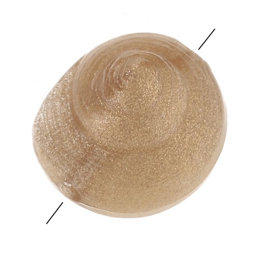Perla di conchiglia in resina 9 mm - Bronzo marmorizzato x6