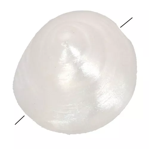Perla di conchiglia in resina 9 mm - Bianco perlato x6