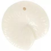 Pendente a conchiglia da 21 mm in resina opaca - Ecrù x1