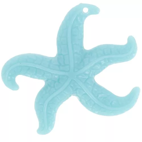Pendente stella marina in resina 26x30 mm - Turchese x1