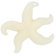Pendente a forma di stella marina 39x46 mm in resina - Ecrù x1