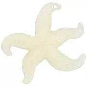 Pendente a forma di stella marina 39x46 mm in resina - Ecrù x1