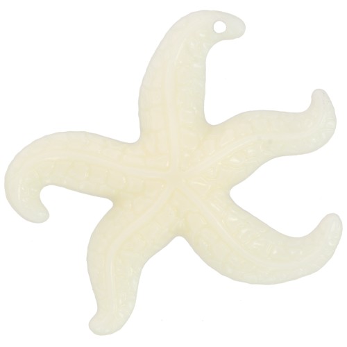 Pendente a forma di stella marina 39x46 mm in resina - Ecrù x1