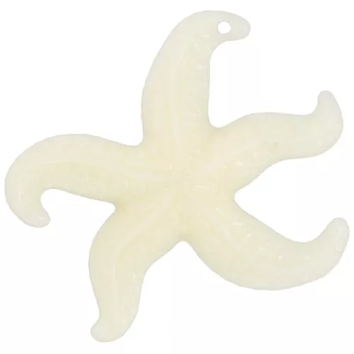 Pendente a forma di stella marina 39x46 mm in resina - Ecrù x1