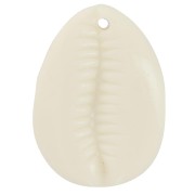 Pendente cauri in resina 22x16 mm - Ecrù x1