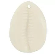 Pendente cauri in resina 22x16 mm - Ecrù x1