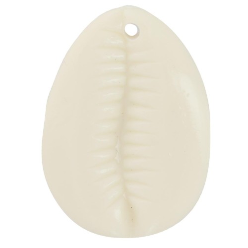 Pendente cauri in resina 22x16 mm - Ecrù x1