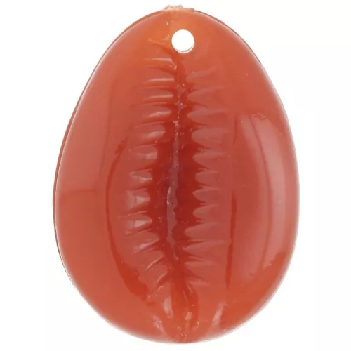 Pendente in resina Cauri 22x16 mm - Rosso marrone x1