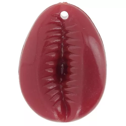 Pendente cauri in resina 22x16 mm - Bordeaux x1