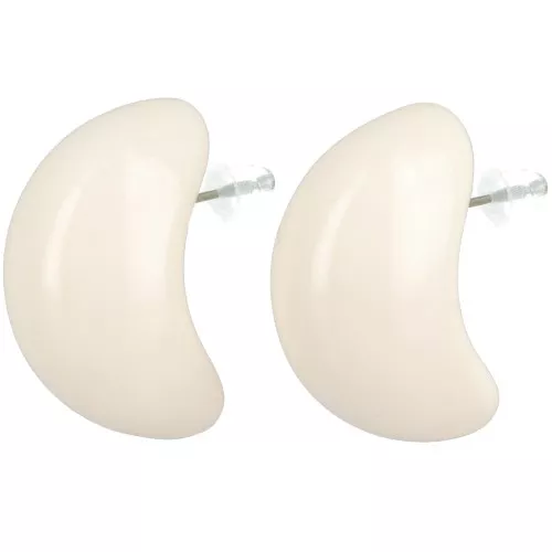 Orecchini a goccia in resina opaca 28x16 mm - Ecrù x2