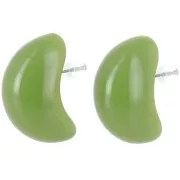Orecchini a goccia in resina opaca 28x16 mm - Verde avocado x2
