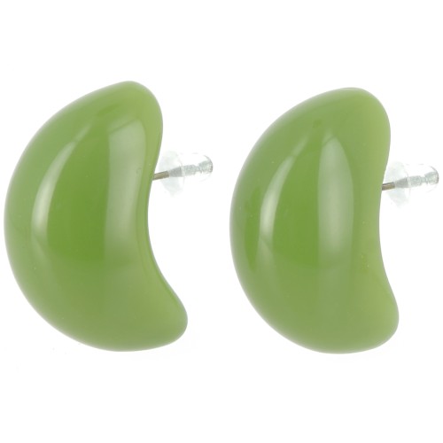 Orecchini a goccia in resina opaca 28x16 mm - Verde avocado x2