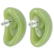 Orecchini a goccia in resina opaca 28x16 mm - Verde avocado x2