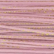 Cordoncino in nylon “coda di topo” da 1,8 mm con filo metallizzato - Rosa - Dorato x 2,9 m