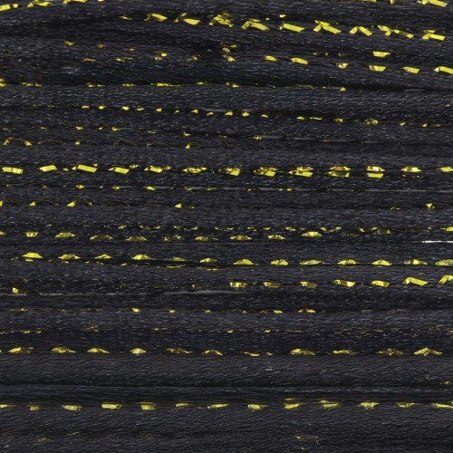 Cordoncino in nylon da 1,8 mm con filo metallico - Nero - Dorato x3m