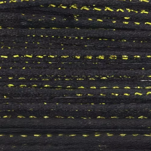Cordoncino in nylon da 1,8 mm con filo metallico - Nero - Dorato x3m