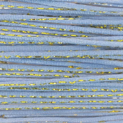Cordoncino in nylon da 1,8 mm con filo metallico - Azzurro - Dorato x3m