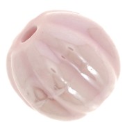 Perline di ceramica a forma di zucca 13 mm - Rosa chiaro iridescente x10