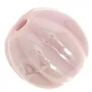 Rosa chiaro - Perline di ceramica a forma di zucca 13 mm - Rosa chiaro iridescente x10 Perline di ceramica a forma di zucca 13 mm - Rosa chiaro iridescente x10