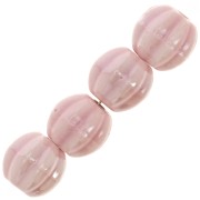 Perline di ceramica a forma di zucca 13 mm - Rosa chiaro iridescente x10