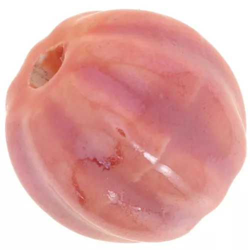 Perle di zucca in ceramica da 13 mm - Arancione iridescente x10