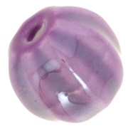 Perle di zucca in ceramica da 13 mm - viola iridescente x10