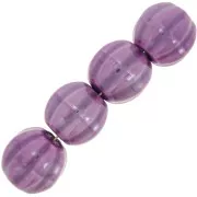 Perle di zucca in ceramica da 13 mm - viola iridescente x10