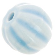Perle di zucca in ceramica da 13 mm - Azzurro iridescente x10