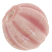 Perline di ceramica a forma di zucca 13 mm - Rosa iridescente x10
