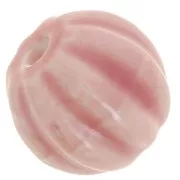 Perline di ceramica a forma di zucca 13 mm - Rosa iridescente x10