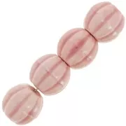 Perline di ceramica a forma di zucca 13 mm - Rosa iridescente x10