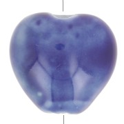 Perline a cuore in ceramica 15x15 mm - Blu scuro marmorizzato x5|raw }}