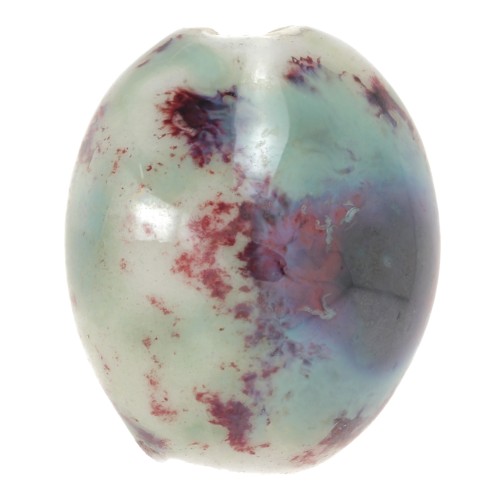 Perline in ceramica olivastra 21x18 mm - Turchese - Prugna marmorizzato x4