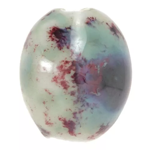 Perline in ceramica olivastra 21x18 mm - Turchese - Prugna marmorizzato x4