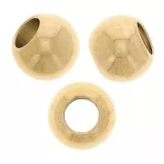 Perla rotonda da 6 mm con foro da 3 mm - Acciaio inossidabile 316F Dorato x100