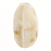 Perle in ceramica olivastra 21x18 mm - Beige - Marrone marmorizzato x4