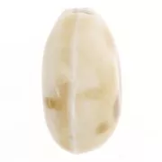 Perle in ceramica olivastra 21x18 mm - Beige - Marrone marmorizzato x4