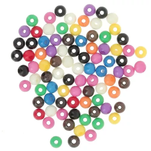 Set di perle tonde appiattite 4,5x4 mm in osso colorato - Multicolore x15g