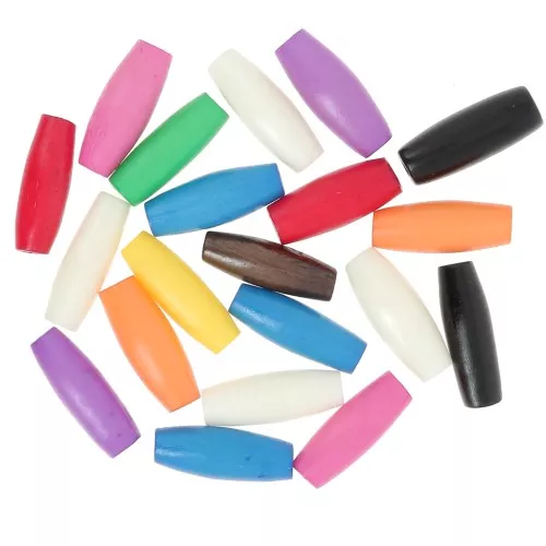 Assortimento di perle in osso colorato 19x7,5 mm - Multicolore x25g