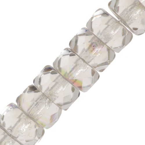 Perle sfaccettate Heishi 6x3 mm - Cristallo AB x25